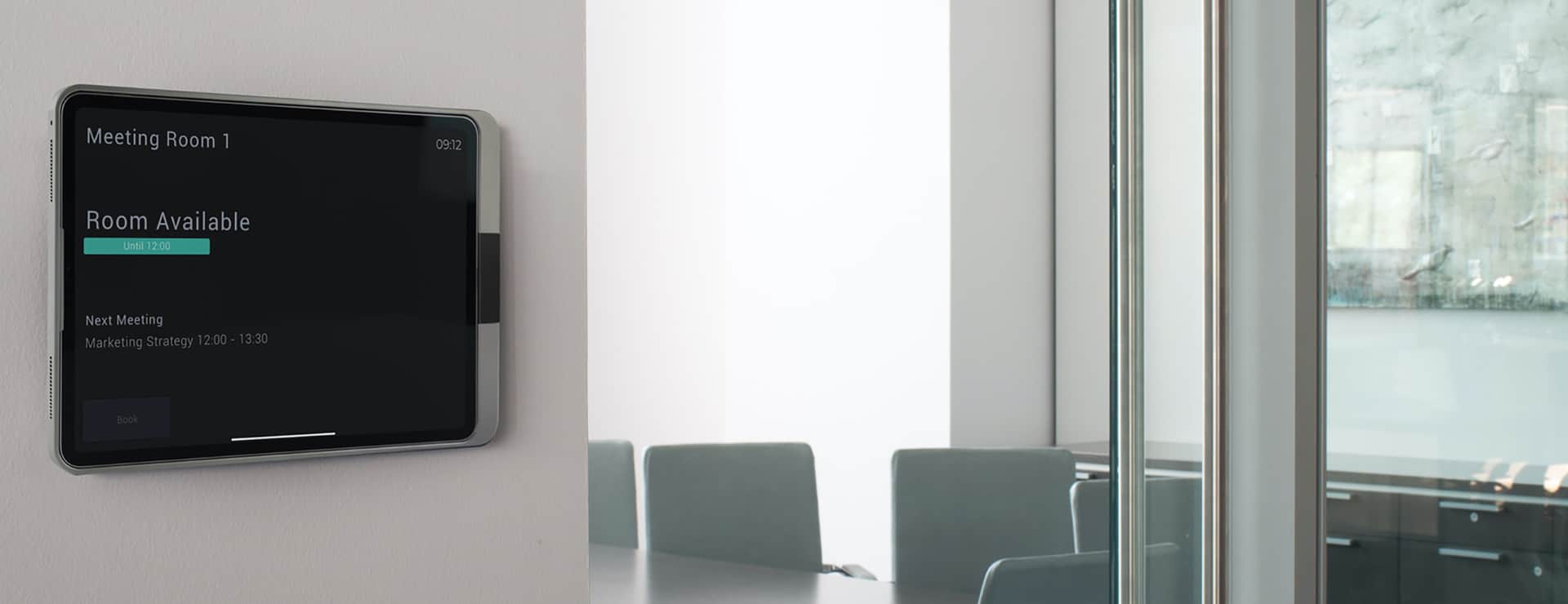 iPad Wandhalterung viveroo one Türschild für Besprechungsraum